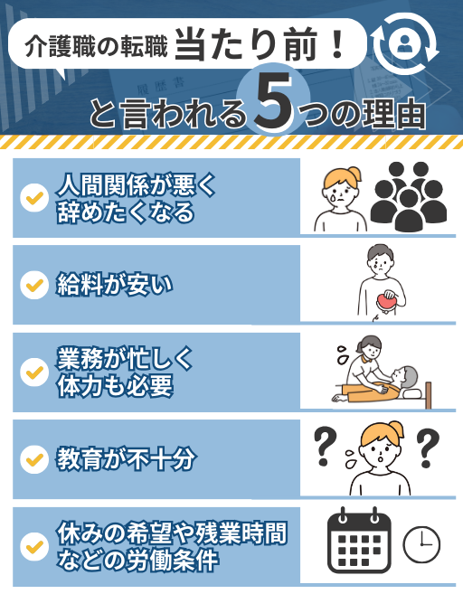 介護職の転職が当たり前と言われる5つの理由